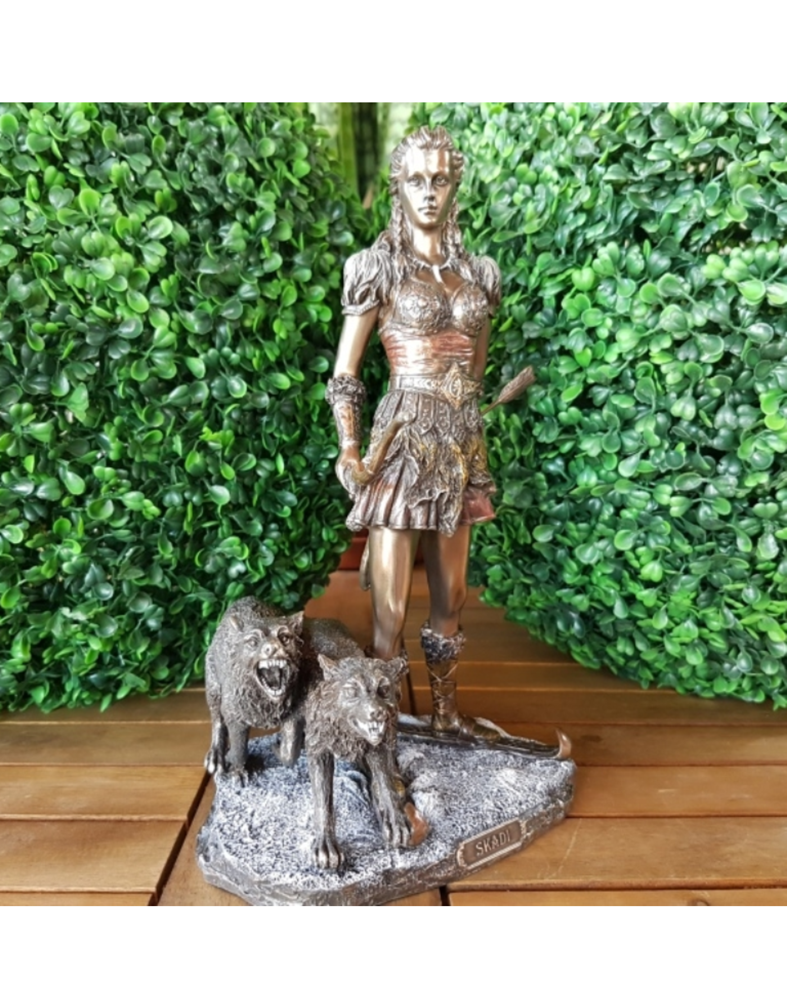 Veronese Design Giftware & Lifestyle - Skadi Nordic Goddess of Winter Bronzed statue 27.5cm