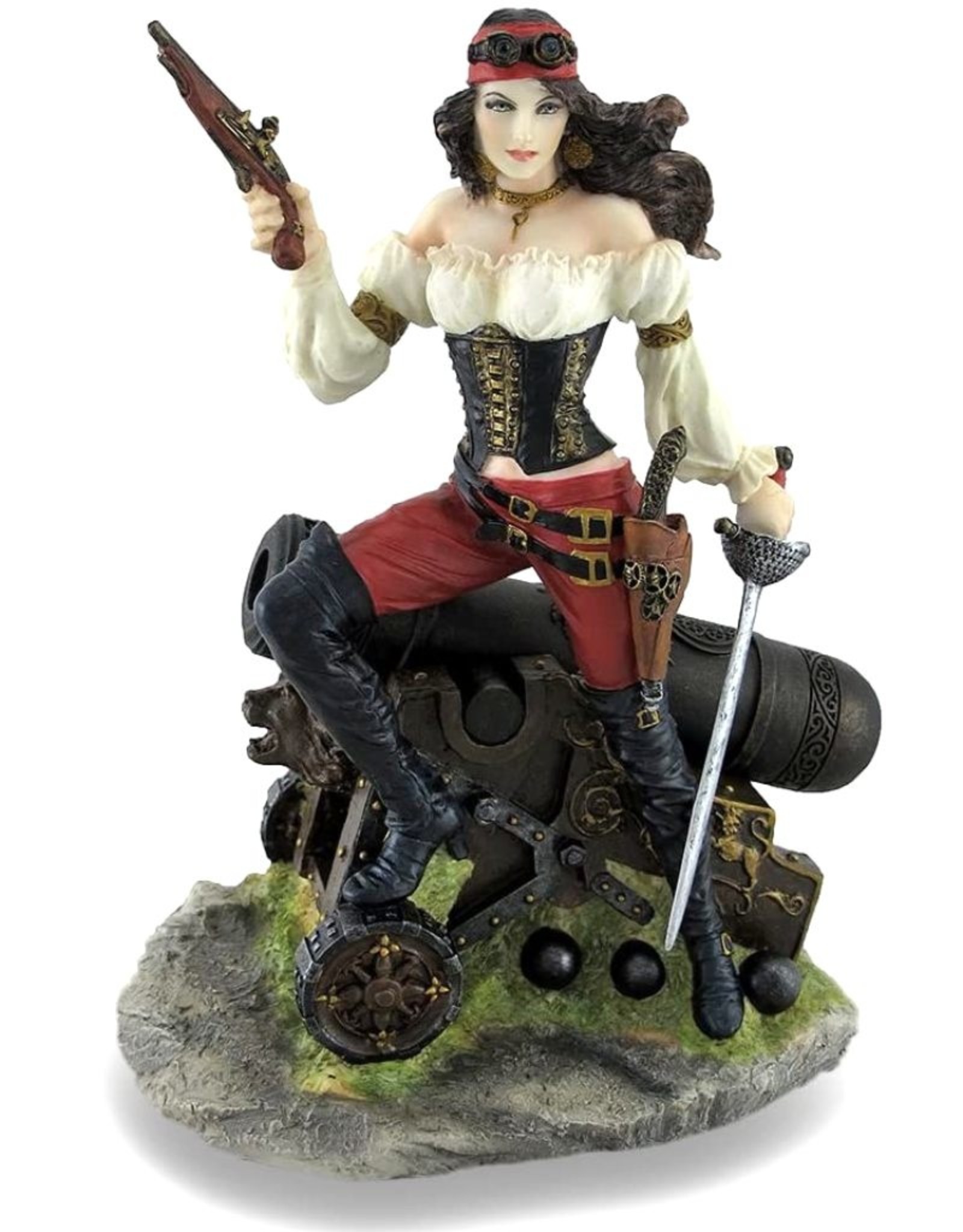 Veronese Design Giftware & Lifestyle - Female Pirate with Pistol and Sword figurine