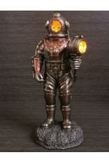 Veronese Design Giftware & Lifestyle - Steampunk Skelet in de Duikerpak met Verlichting Gebronsd beeld