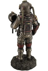 Veronese Design Giftware & Lifestyle - Steampunk Skeleton in the Diving Suit with Lighting Bronzed statue