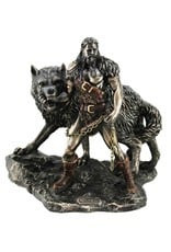 Veronese Design Giftware & Lifestyle - Norse God Tyr and the Binding of Fenrir bronzed figurine