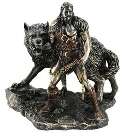 Veronese Design Norse God Tyr and the Binding of Fenrir bronzed figurine