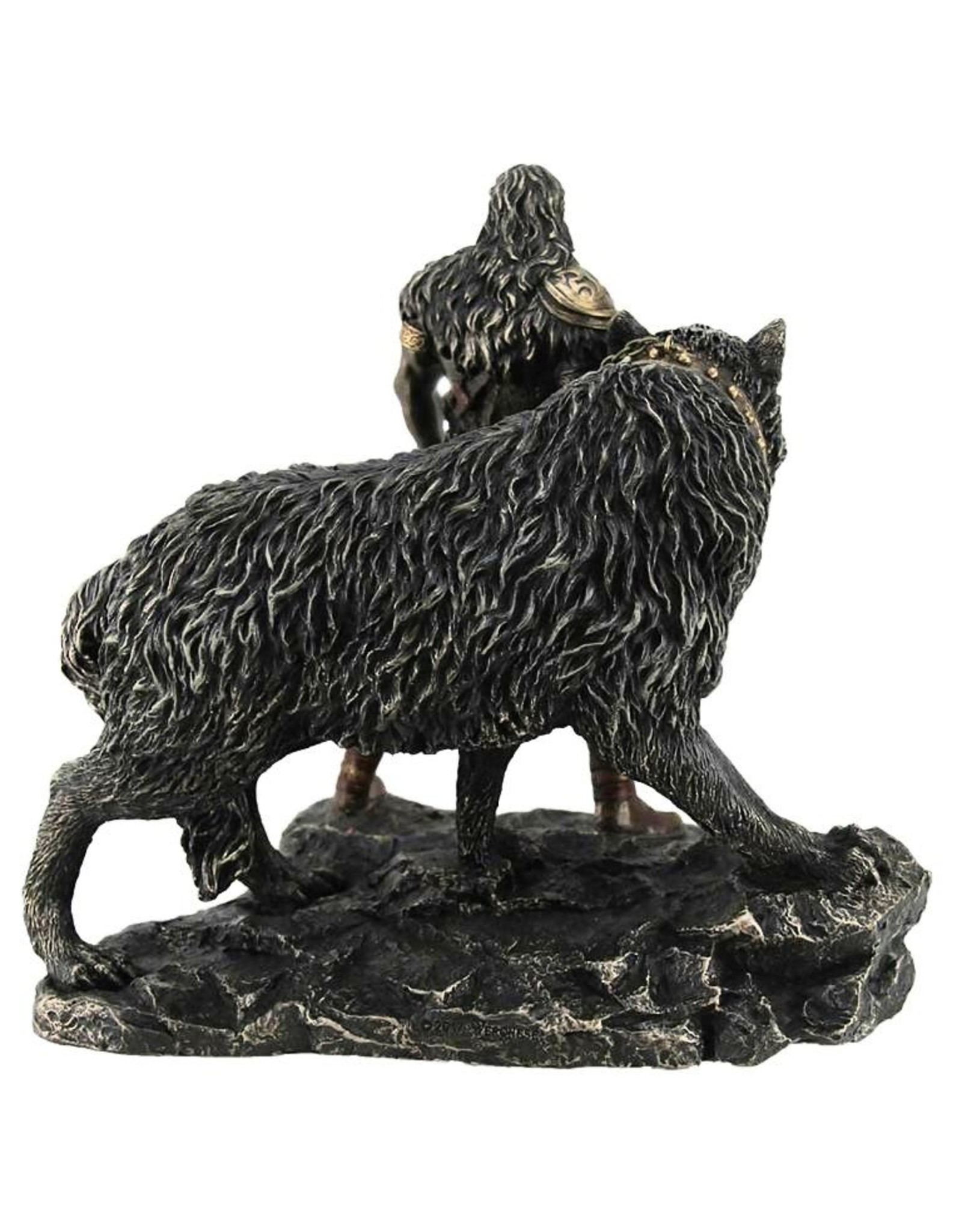 Veronese Design Giftware & Lifestyle - Norse God Tyr and the Binding of Fenrir bronzed figurine