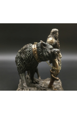 Veronese Design Giftware & Lifestyle - Norse God Tyr and the Binding of Fenrir bronzed figurine