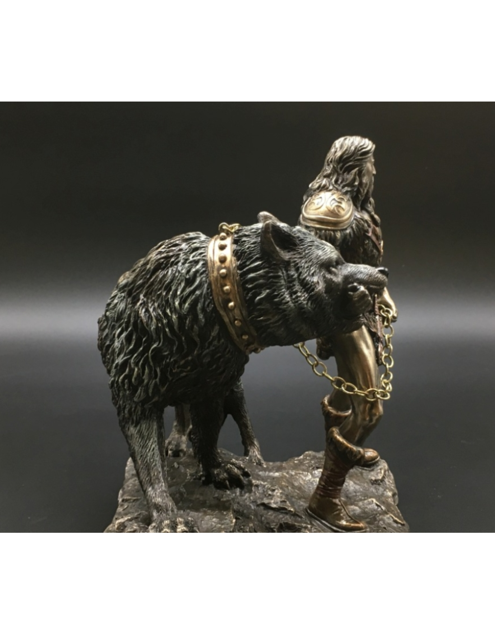 Veronese Design Giftware & Lifestyle - Norse God Tyr and the Binding of Fenrir bronzed figurine