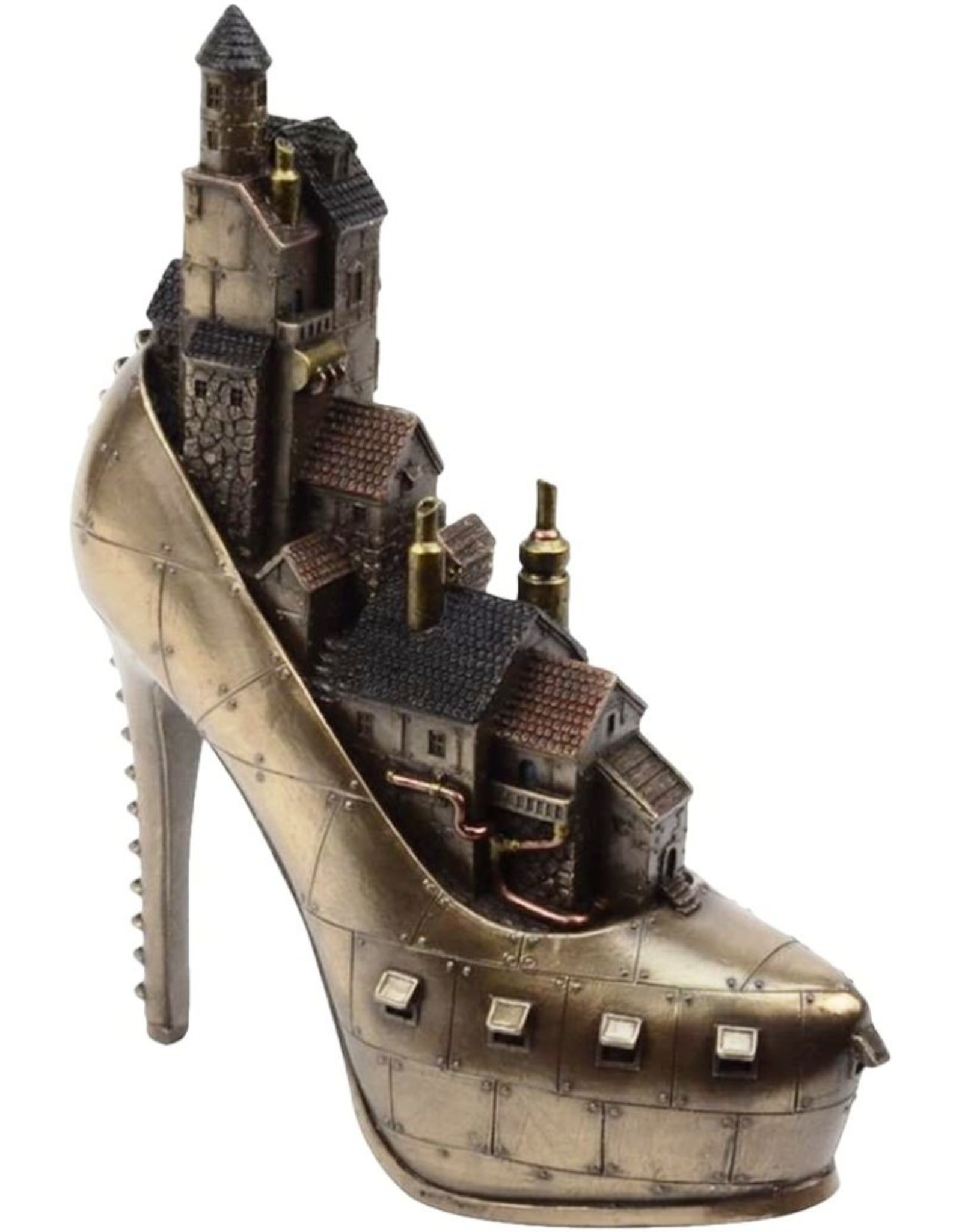 Veronese Design Giftware & Lifestyle - Steampunk Stiletto Ironopolis - Shoe with Village 25,5cm