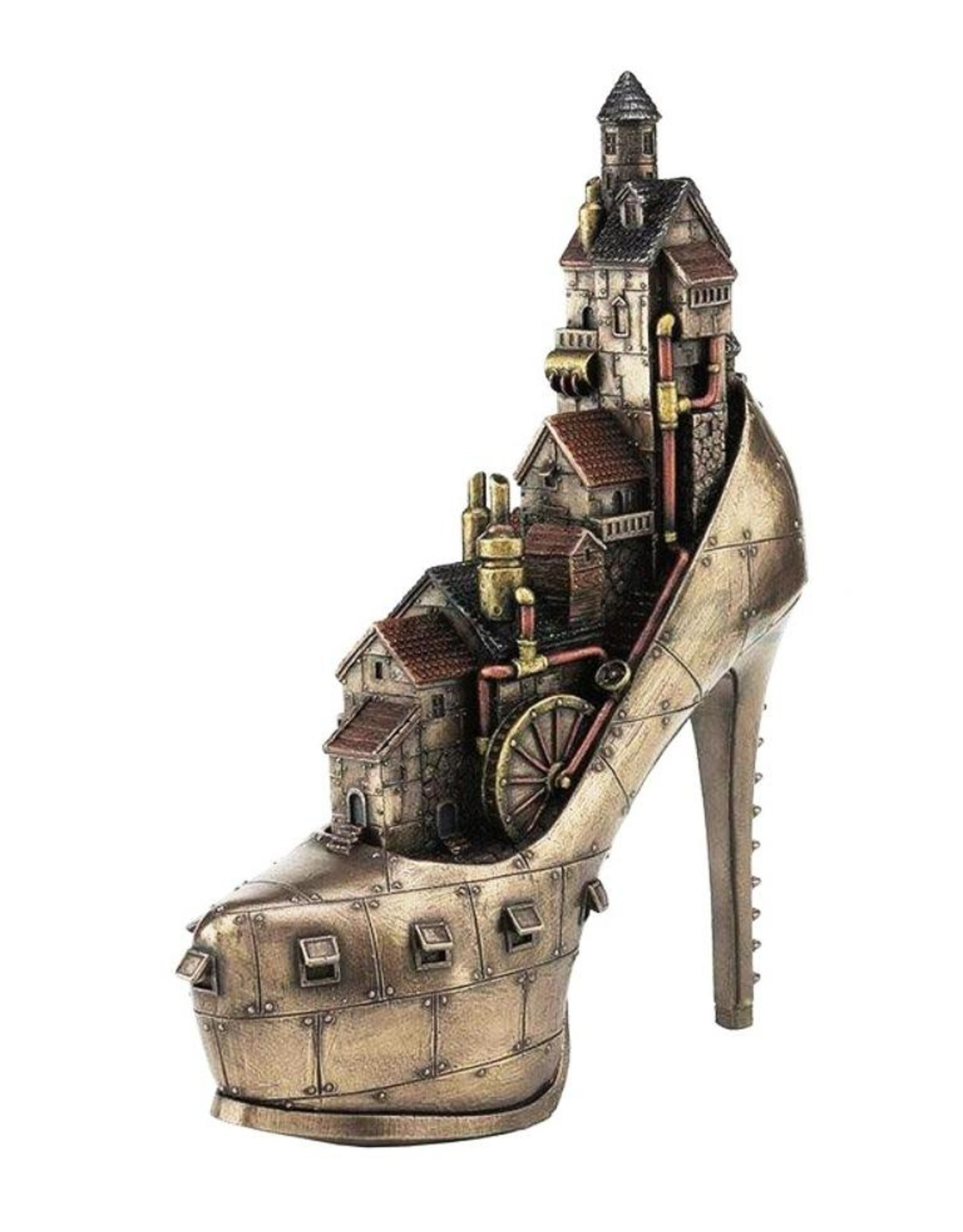 Veronese Design Giftware & Lifestyle - Steampunk Stiletto Ironopolis - Shoe with Village 25,5cm