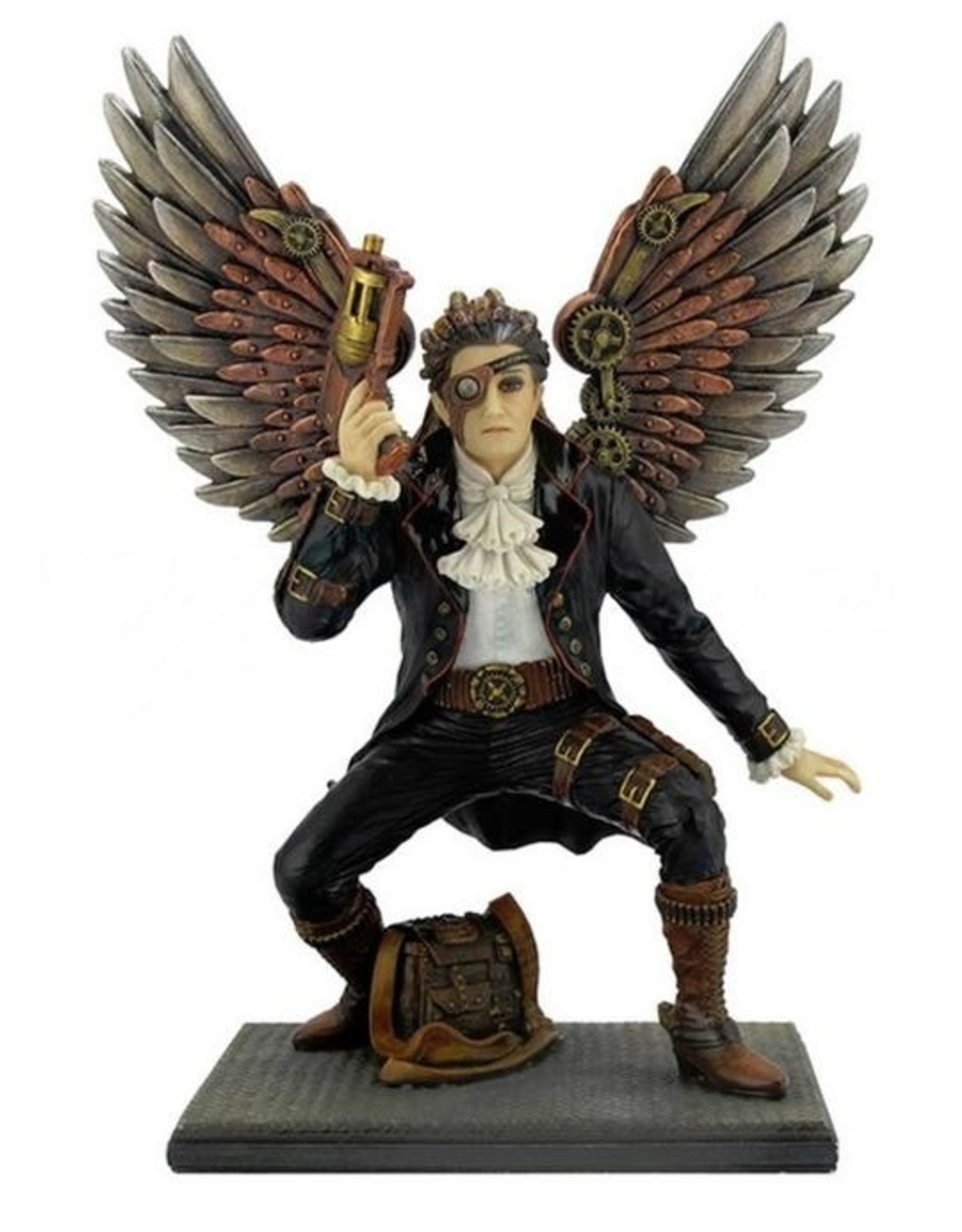 Veronese Design Giftware & Lifestyle - Steampunk Gevleugelde man met handwapen beeld 23,5cm