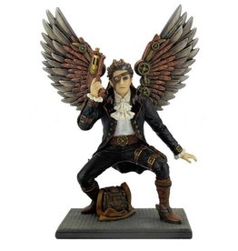 Veronese Design Steampunk Gevleugelde man met handwapen beeld 23,5cm