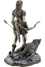 Veronese Design Giftware & Lifestyle - Skadi Nordic Goddess of Winter Bronzed statue 27.5cm