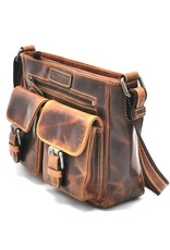 HillBurry Leather Shoulder bags  Leather crossbody bags - Hütmann Leather Shoulder Bag with Two Front Pockets