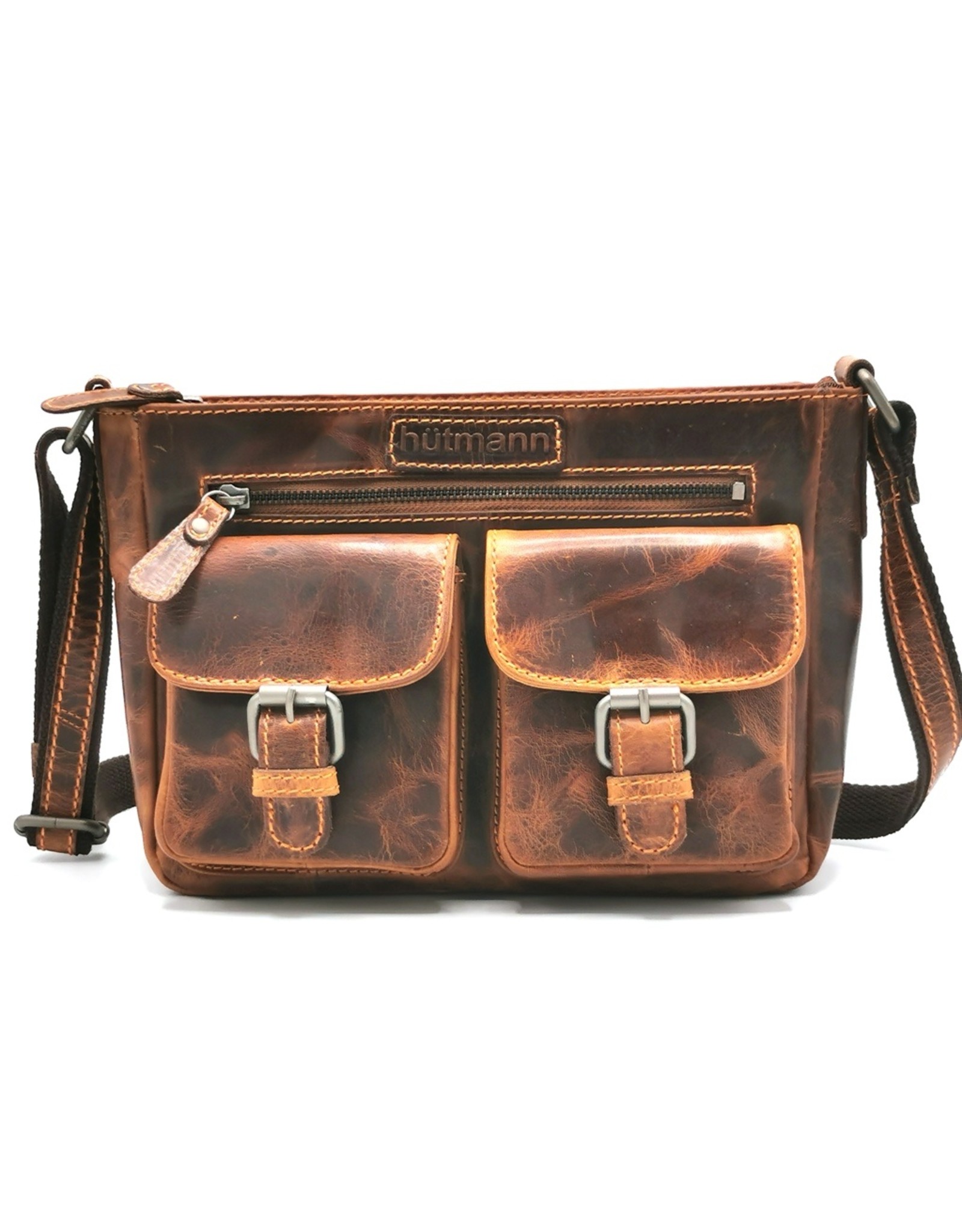 HillBurry Leather Shoulder bags  Leather crossbody bags - Hütmann Leather Shoulder Bag with Two Front Pockets