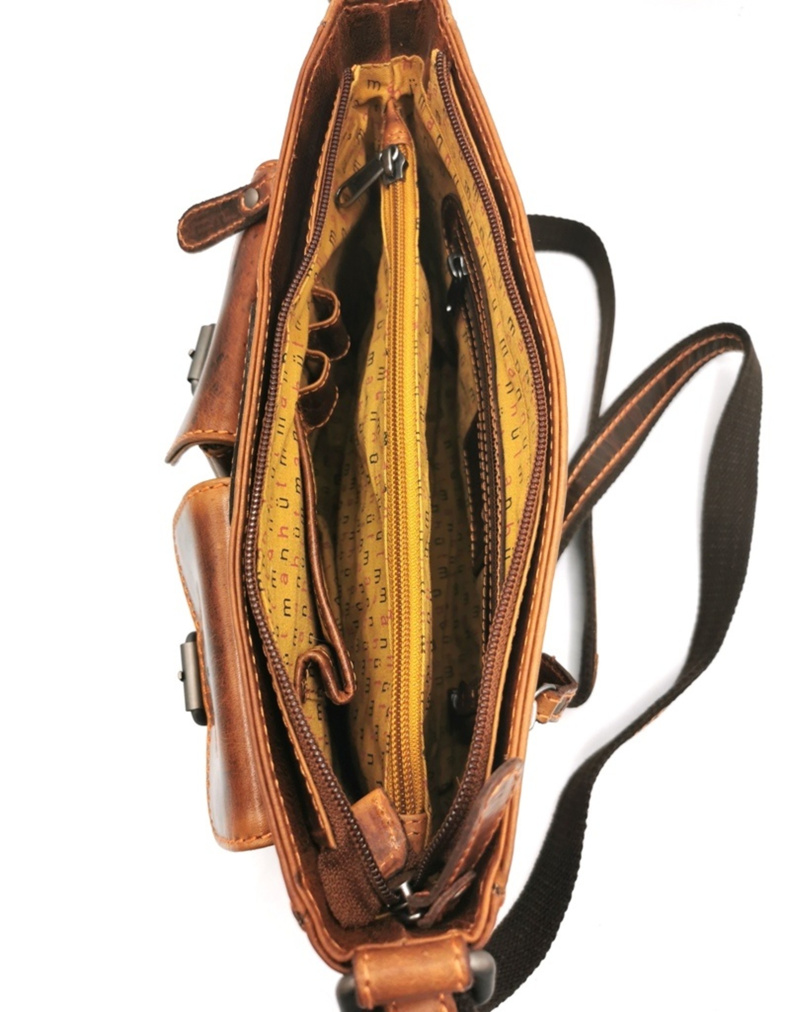 HillBurry Leather Shoulder bags  Leather crossbody bags - Hütmann Leather Shoulder Bag with Two Front Pockets