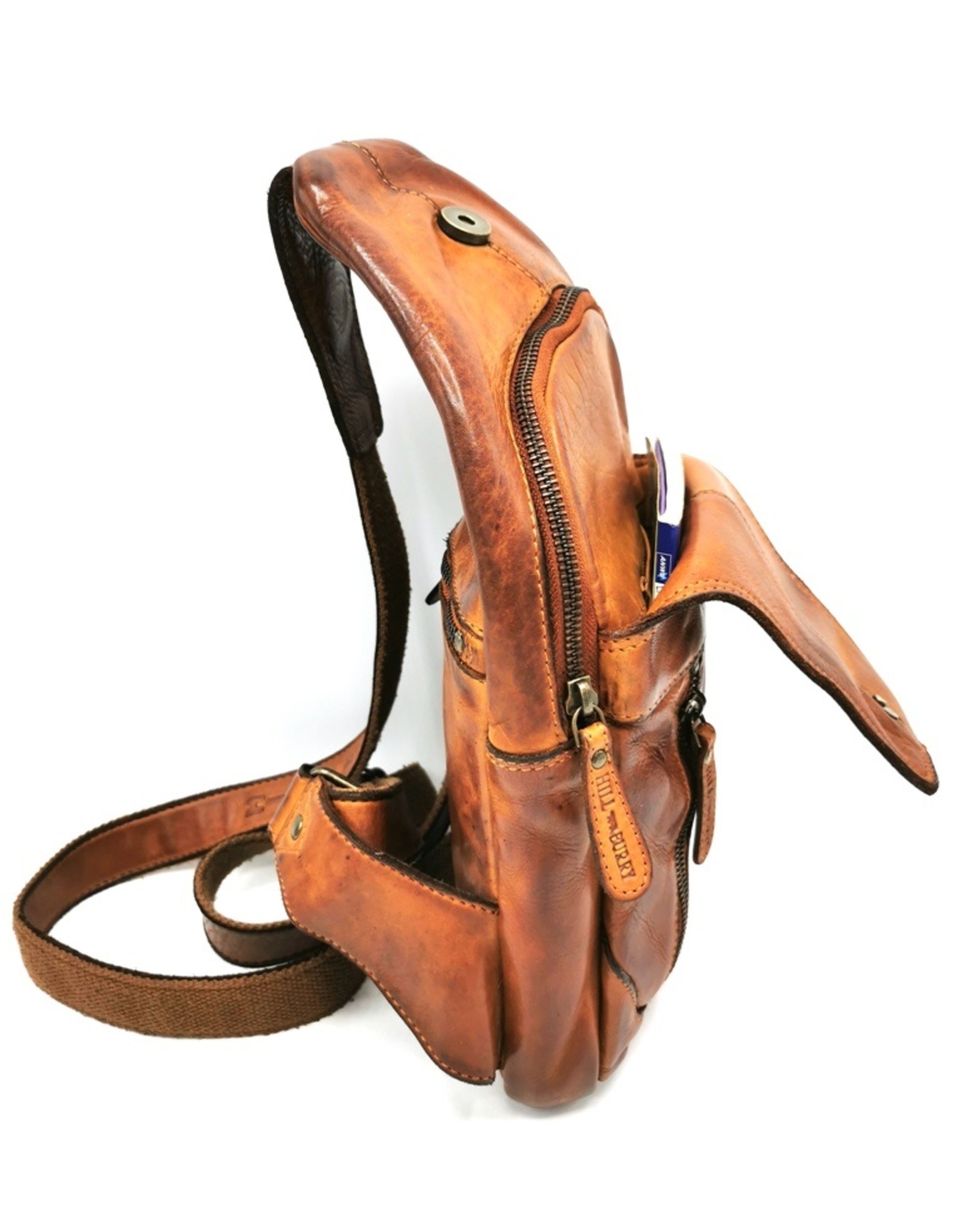 HillBurry Leather bags - Hillburry leather crossbody bag Sling bag cognac