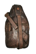 HillBurry Leren tassen - Hillburry leren Crossbody tas Sling bag bruin