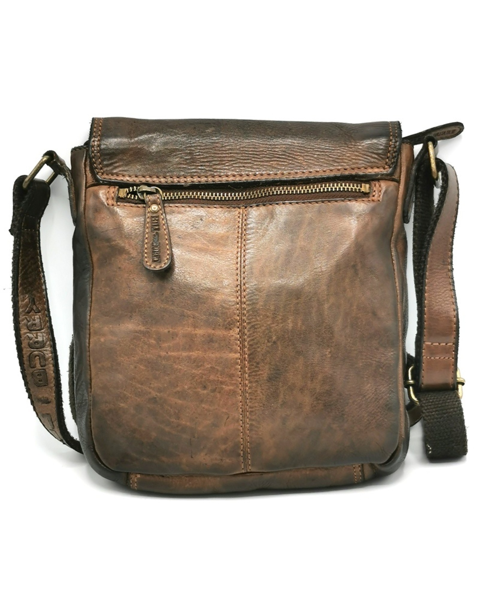 HillBurry Leather bags - HillBurry leather shoulder bag with cover - Washed leather