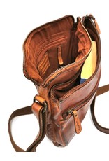 HillBurry Leather Shoulder bags  Leather crossbody bags - HillBurry Shoulder Bag Washed Leather cognac