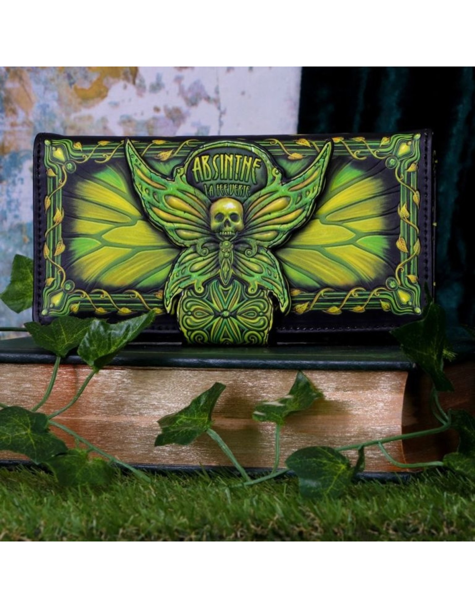 NemesisNow Gothic wallets and purses - Absinthe La Fee Verte Green Fairy Embossed Purse Nemesis Now