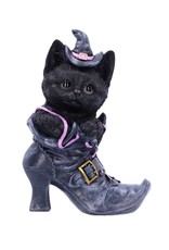 Alator Giftware & Lifestyle - Zwarte Kat met heksenhoed zittend in Laars Beeldje 18,5cm