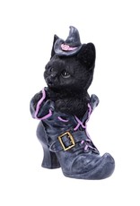 Alator Giftware & Lifestyle - Zwarte Kat met heksenhoed zittend in Laars Beeldje 18,5cm