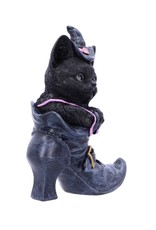 Alator Giftware & Lifestyle - Zwarte Kat met heksenhoed zittend in Laars Beeldje 18,5cm