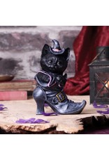 Alator Giftware & Lifestyle - Zwarte Kat met heksenhoed zittend in Laars Beeldje 18,5cm