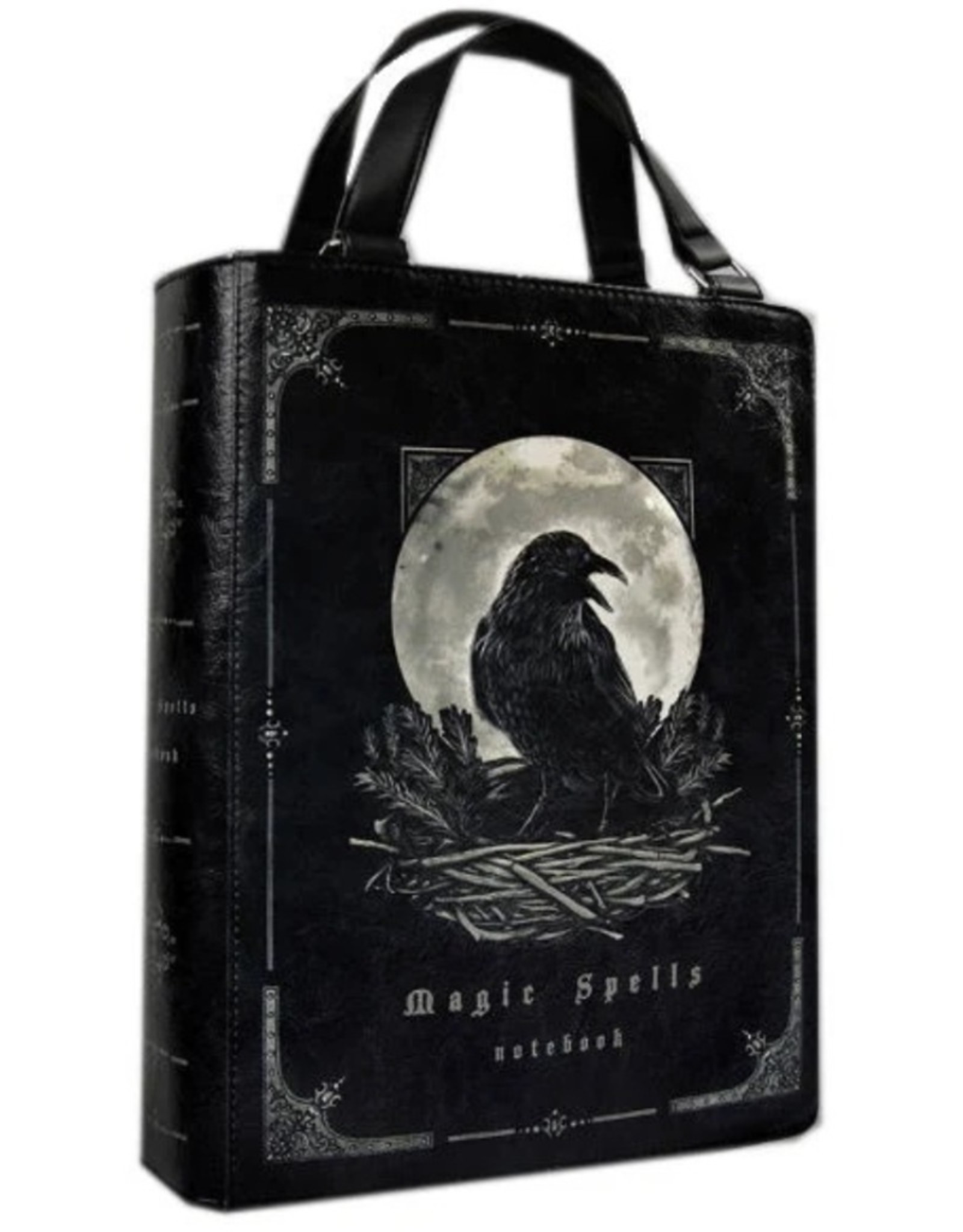 Restyle Gothic bags Steampunk bags - Black Gothic Book Handbag, Raven moon Magic Spells