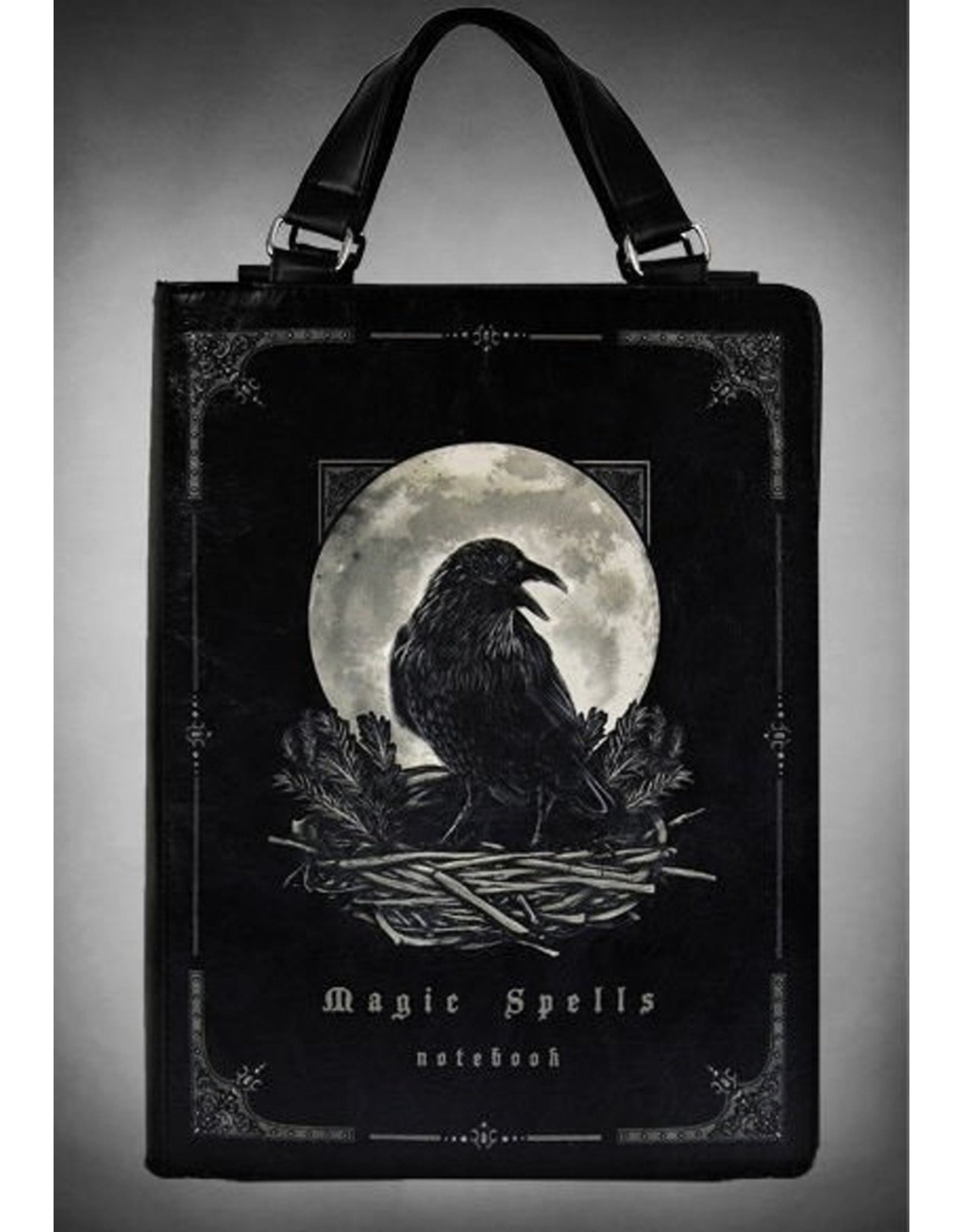 Restyle Gothic bags Steampunk bags - Black Gothic Book Handbag, Raven moon Magic Spells