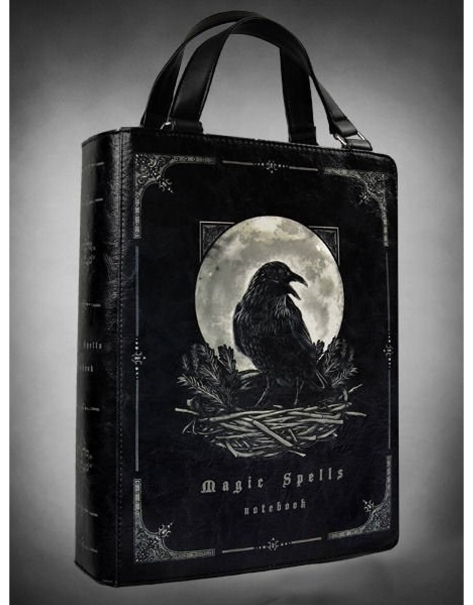 Restyle Gothic bags Steampunk bags - Black Gothic Book Handbag, Raven moon Magic Spells