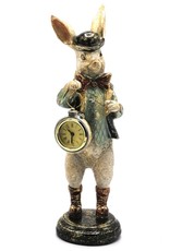 Trukado Giftware & Lifestyle - Rabbit in jacket and bowler hat with real clock  32cm