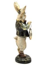 Trukado Giftware & Lifestyle - Rabbit in jacket and bowler hat with real clock  32cm