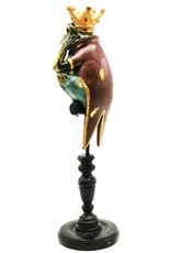 Trukado Giftware Beelden Collectables  - Kikkerkoning op Sokkel met Echte klok 37cm