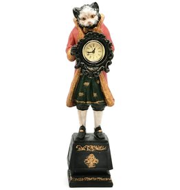 Trukado Cat in livery with real clock figurine 40cm