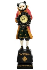 Trukado Giftware & Lifestyle - Cat in livery with real clock figurine 40cm