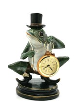 Trukado Giftware & Lifestyle - Frog with Top Hat and Clock figurine 21cm