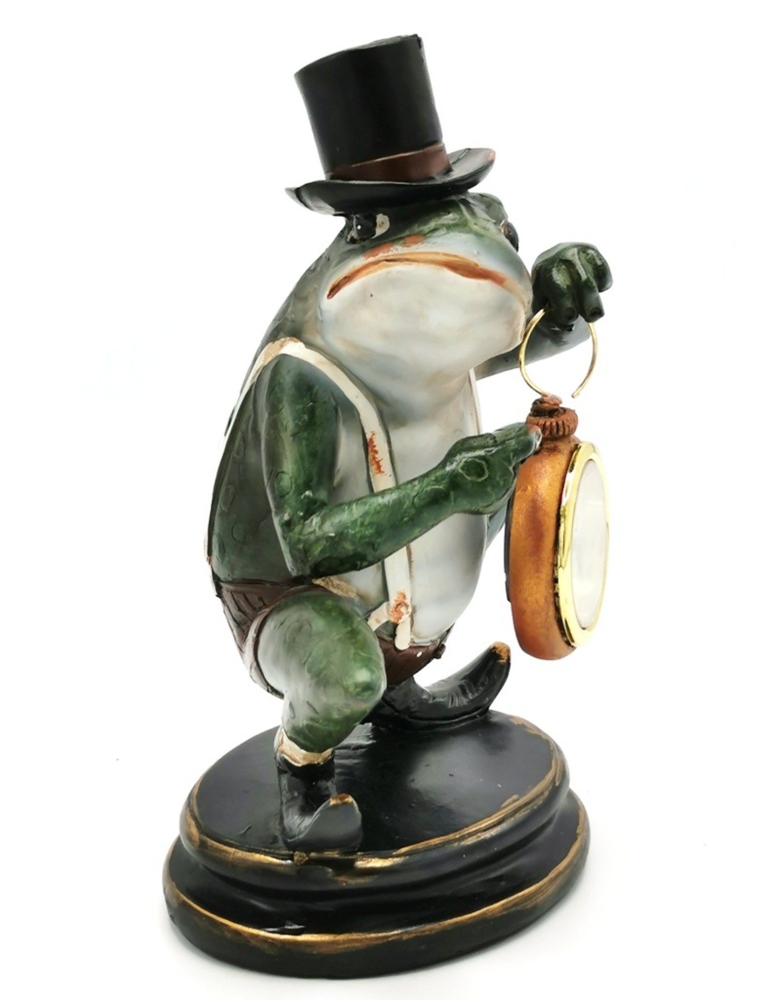 Trukado Giftware & Lifestyle - Frog with Top Hat and Clock figurine 21cm