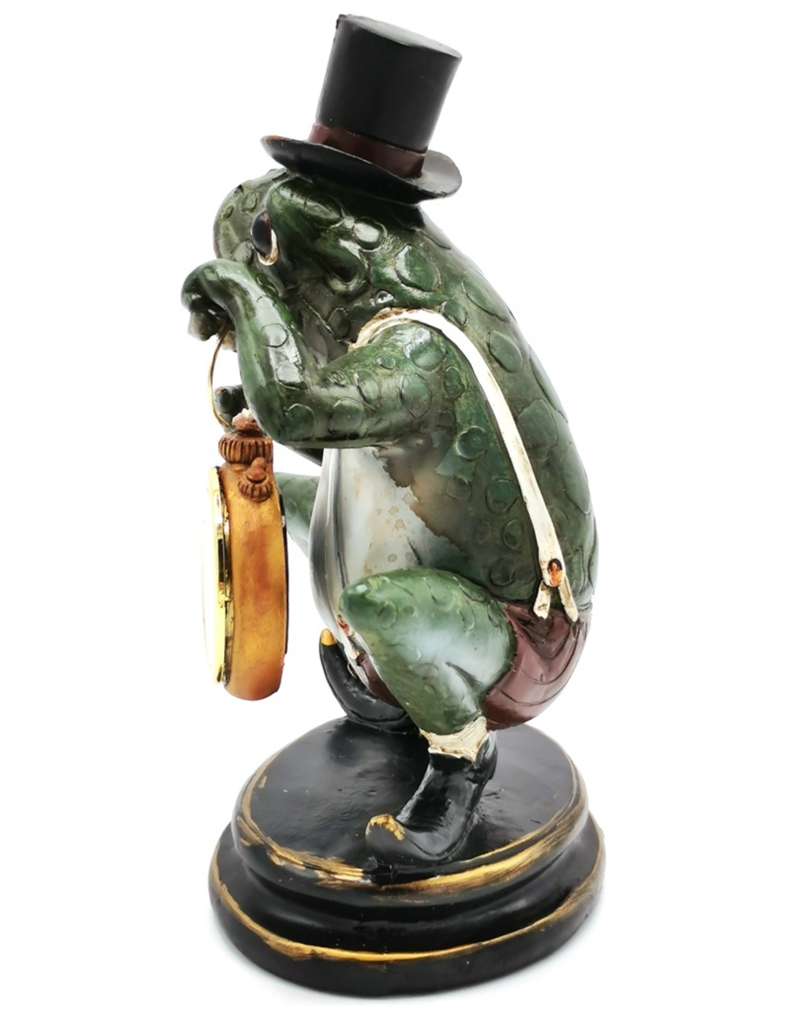 Trukado Giftware & Lifestyle - Frog with Top Hat and Clock figurine 21cm