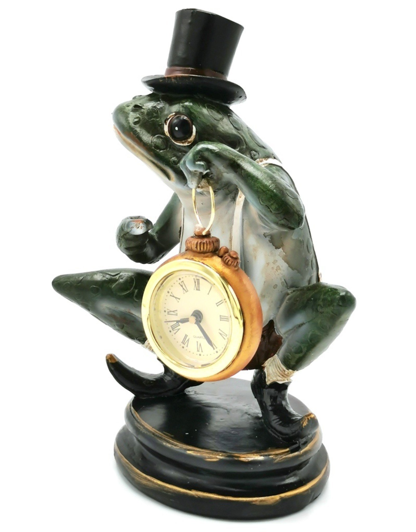 Trukado Giftware & Lifestyle - Frog with Top Hat and Clock figurine 21cm