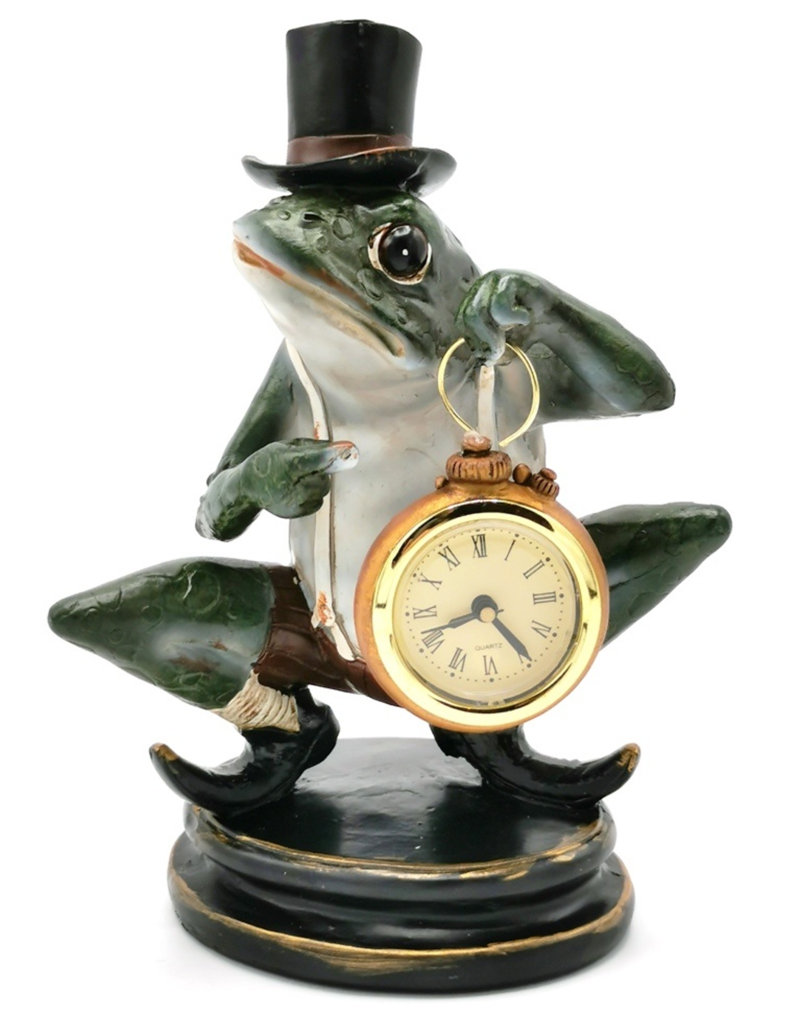 Trukado Giftware & Lifestyle - Frog with Top Hat and Clock figurine 21cm