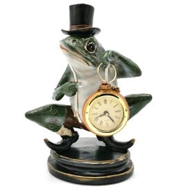 Trukado Frog with Top Hat and Clock figurine 21cm