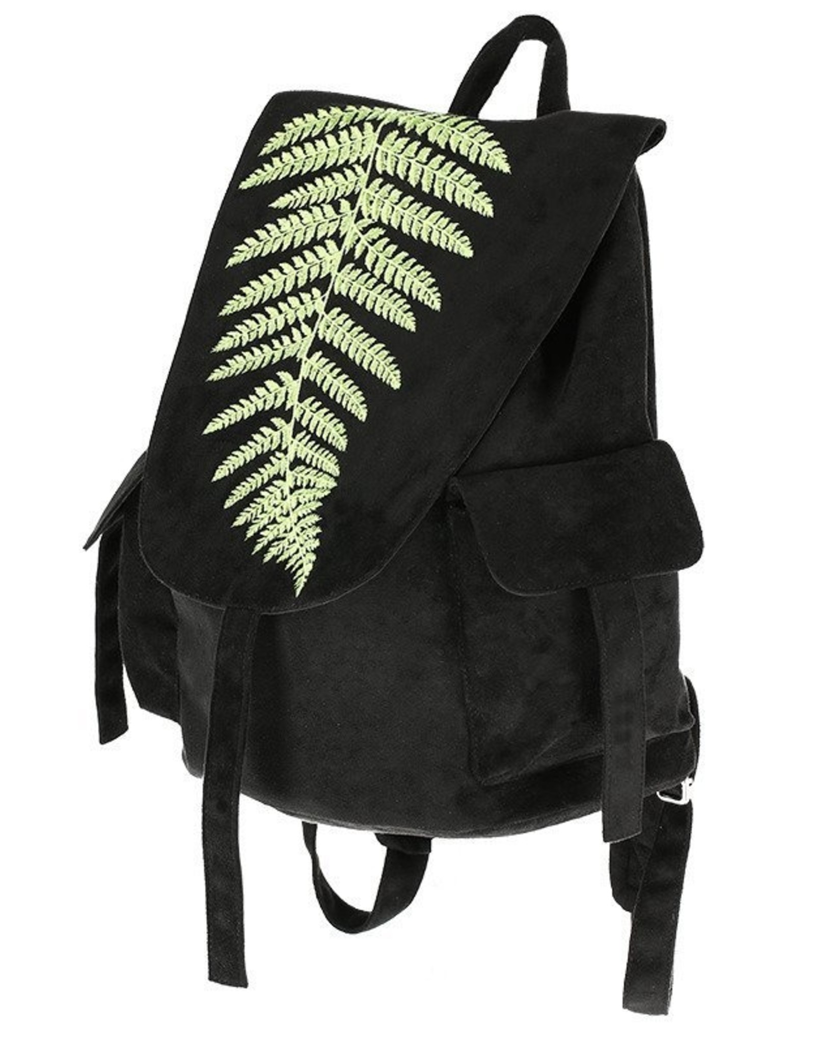 Restyle Gothic bags Steampunk bags - Backpack Forest Witch with embroidered Fern leaf