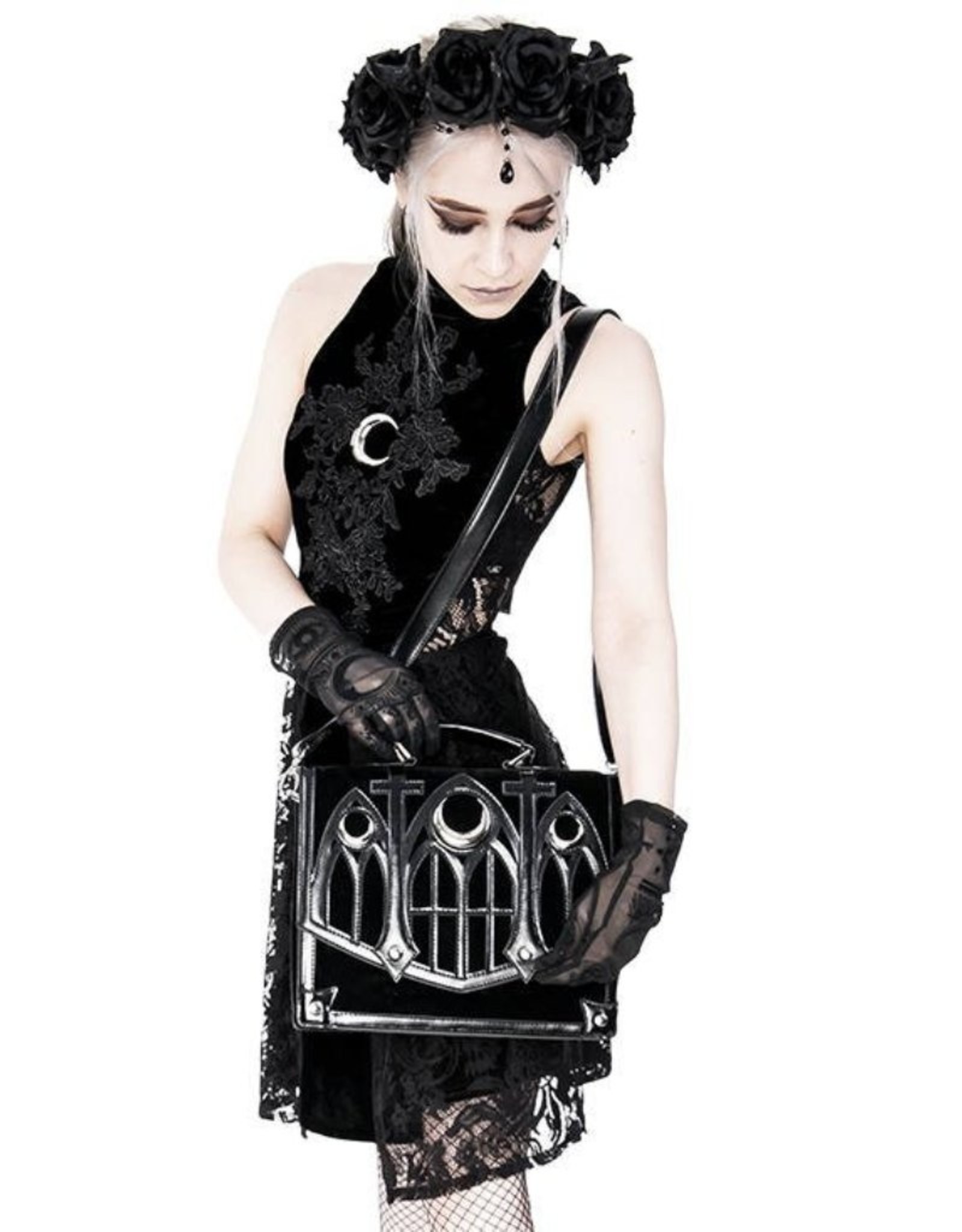 Restyle Gothic bags Steampunk bags - Gothic, Cathedral-patterned handbag