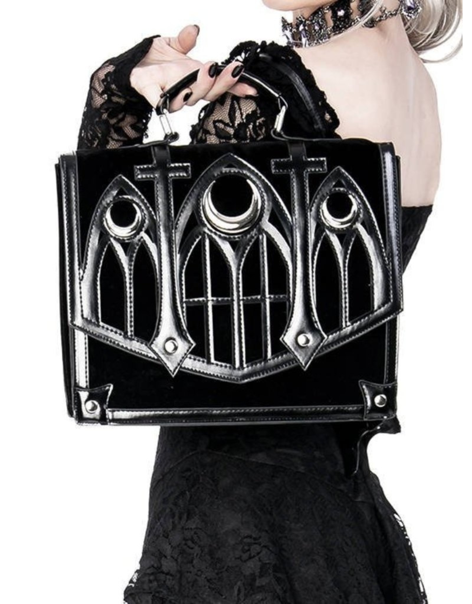 Restyle Gothic tassen Steampunk tassen - Gothic handtas met Kathedraalmotief
