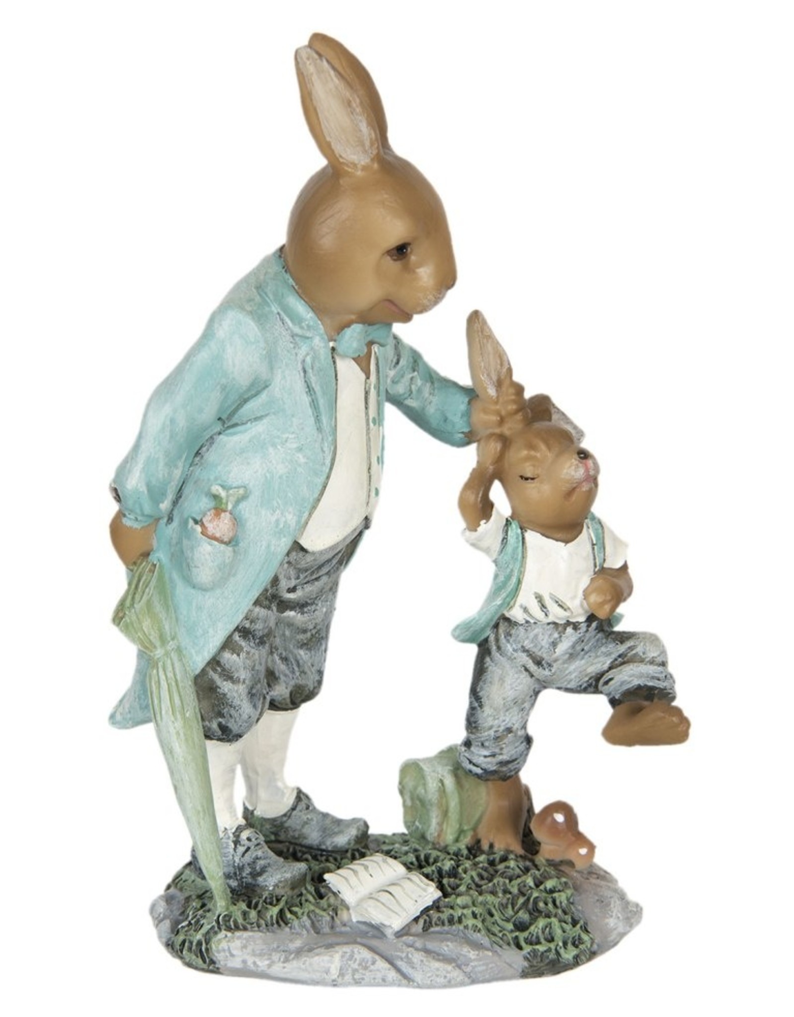 C&E Giftware & Lifestyle - Rabbit Father punishing his son figurine 19cm