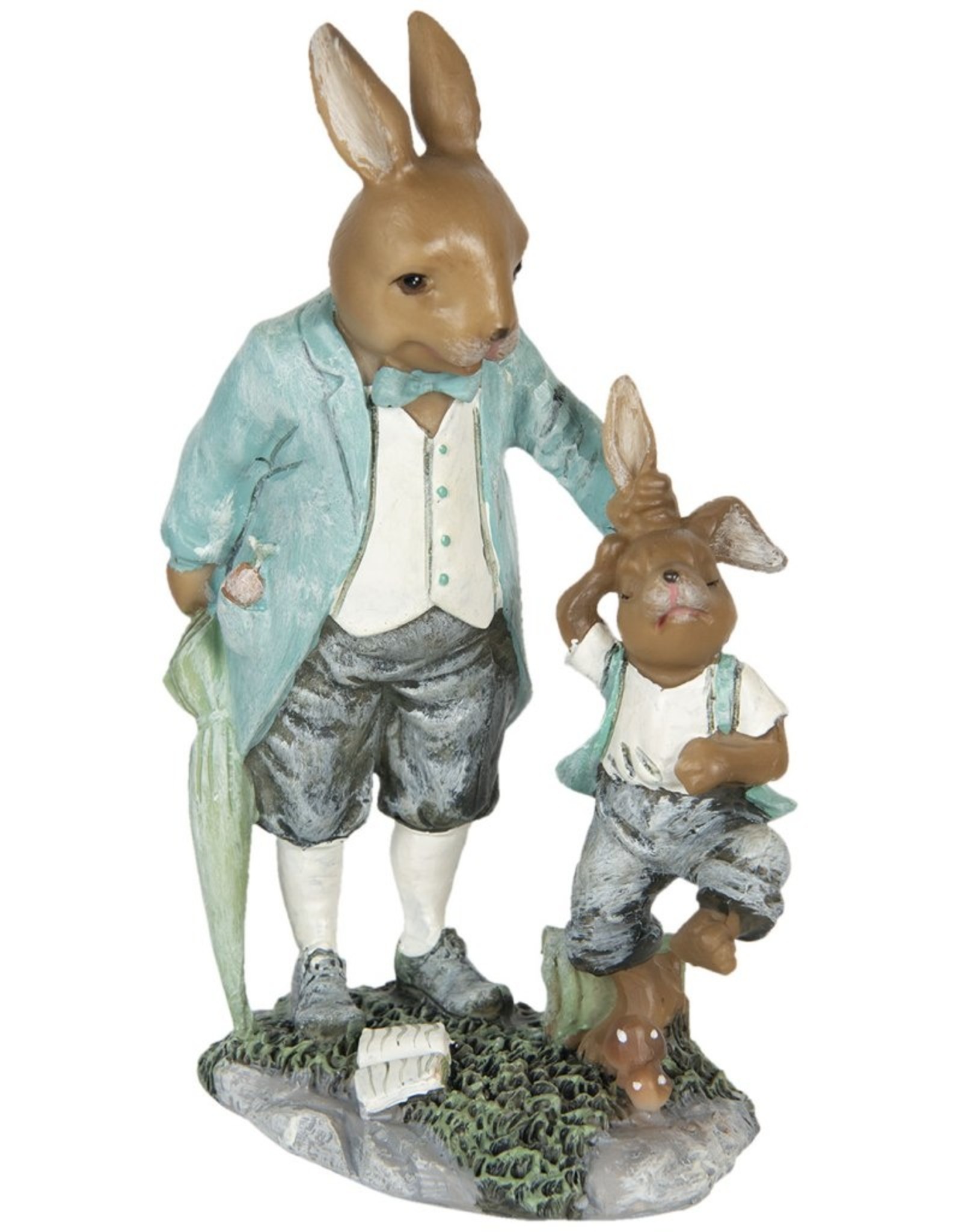 C&E Giftware & Lifestyle - Rabbit Father punishing his son figurine 19cm