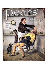 Trukado Miscellaneous - Vintage Metalen bord Pears Soap Barber Shop