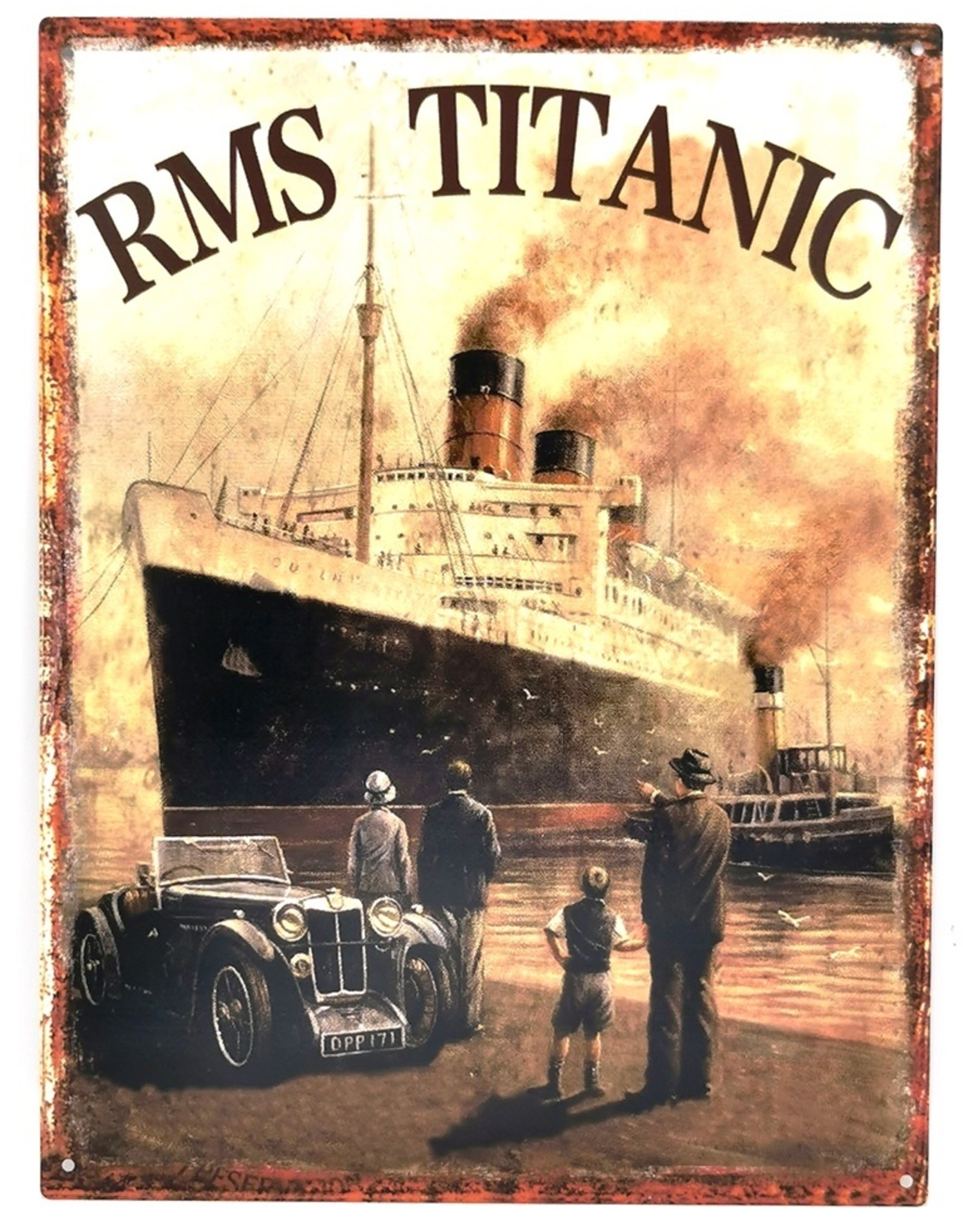 Trukado Miscellaneous - Vintage metal plaque RMS Titanic 33 x 25cm