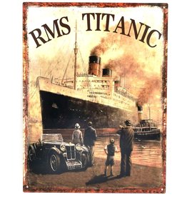 Trukado Vintage metal plaque RMS Titanic 33 x 25cm