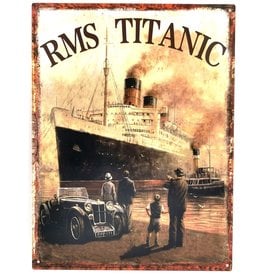 Trukado Vintage Metalen bord RMS Titanic 33 x 25cm