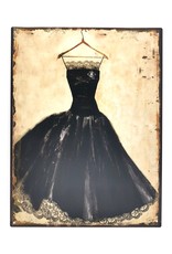 Trukado Miscellaneous - Vintage Metal plaque Black Dress with Lace 33 x 25cm